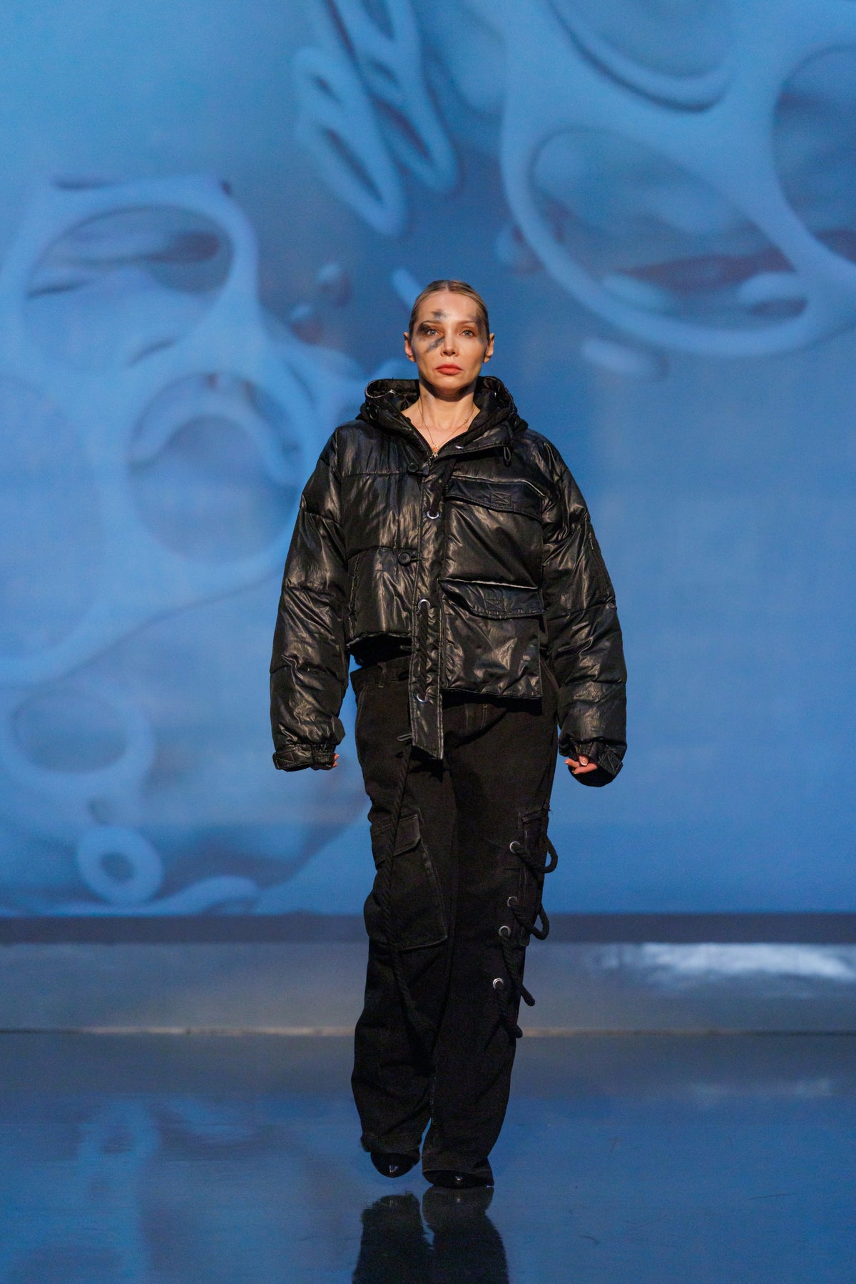 DRAPED DOUBLE DENIM