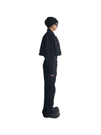 SIDE ROPE BAGGY DENIM