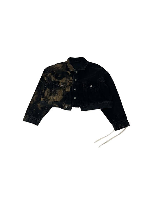 HALF BLEACH SHOELACE DENIM JACKET
