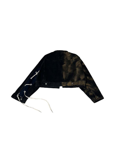 HALF BLEACH SHOELACE DENIM JACKET