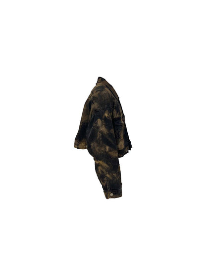 HALF BLEACH SHOELACE DENIM JACKET
