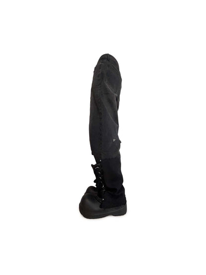 HIGH-CUT LIKE LEATHER MIX DENIM